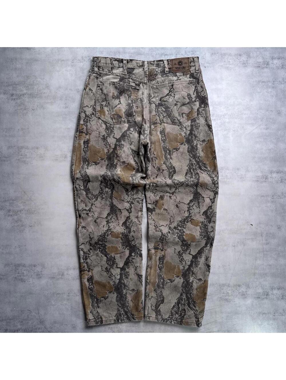 Y2K Wrangler Camo 00s Beige Denim Pants